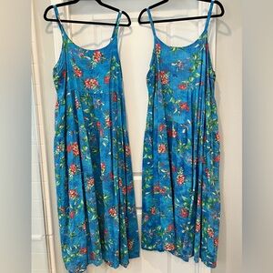 Tropical blue floral dress